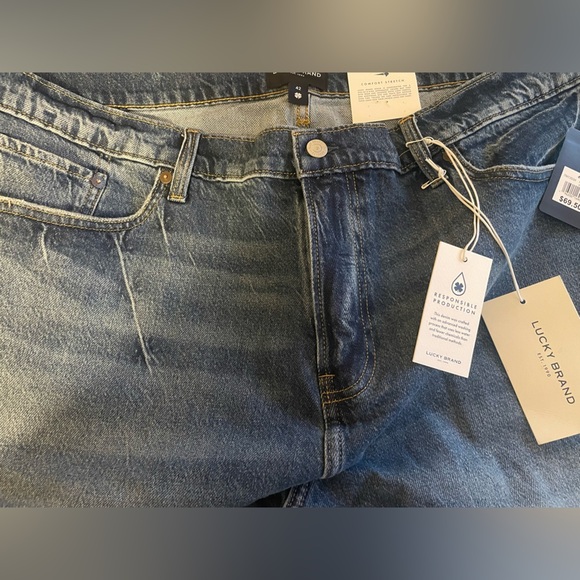 Lucky Brand Vintage Mens Loose Jean Shorts Cutoff Size 42 Comforter Stretch NEW - Picture 13 of 13